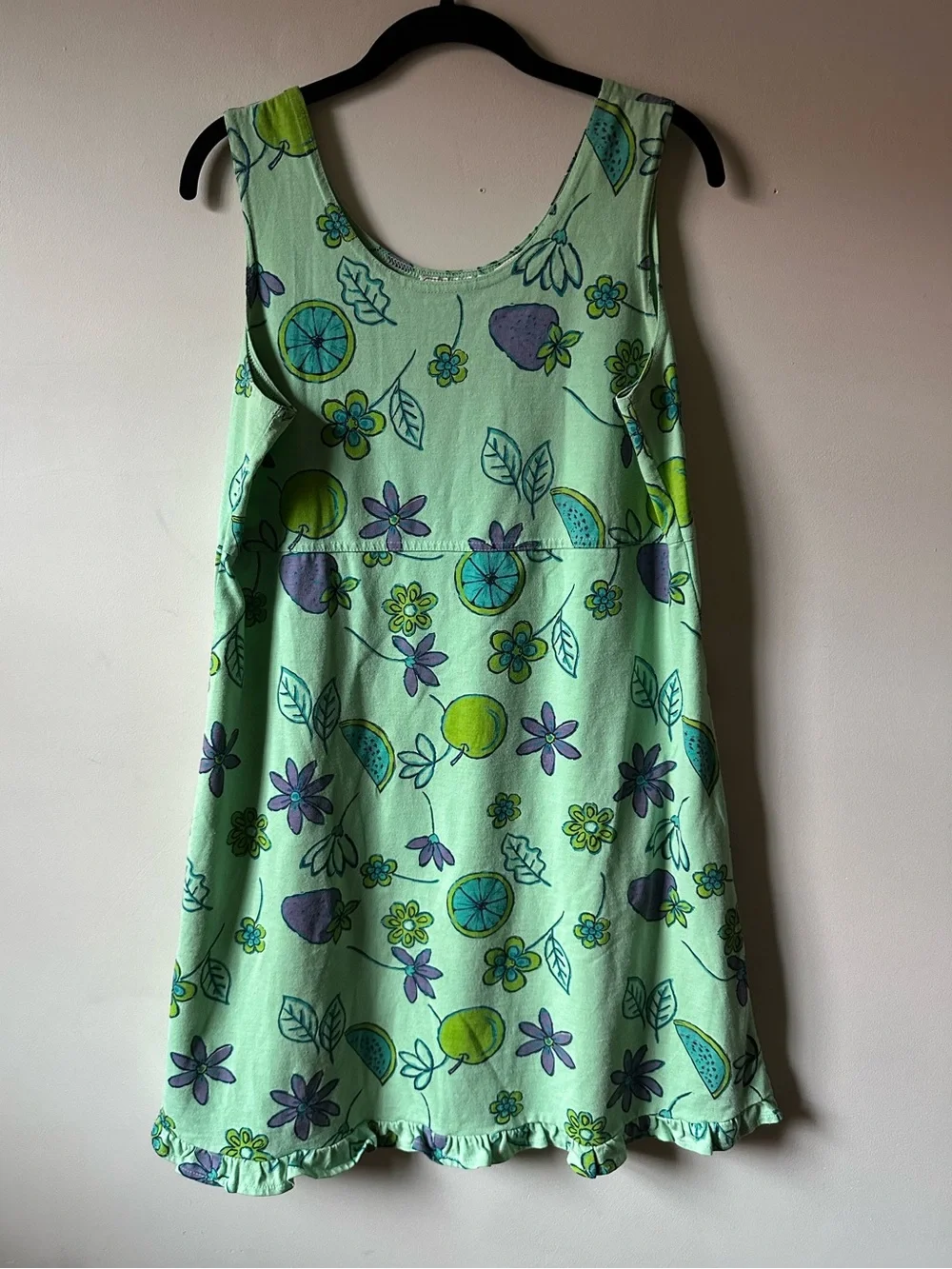 Vintage 90s Fruit Print Sun Dress Beach Summer